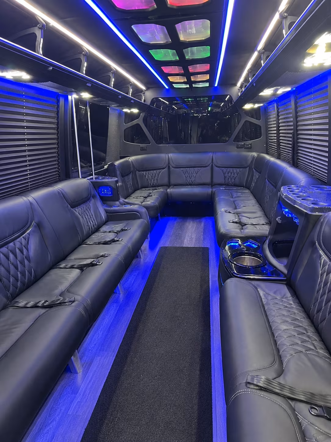 Newark Birthday, Sweet 16, & Quinceañera Transportation party bus interior