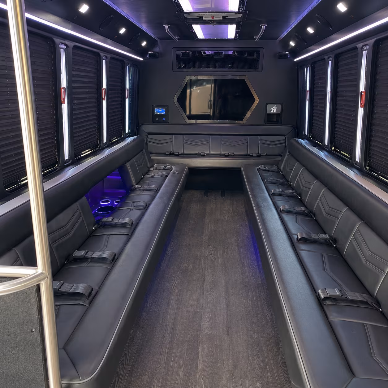 Newark Prom & Homecoming Transportation party bus interior