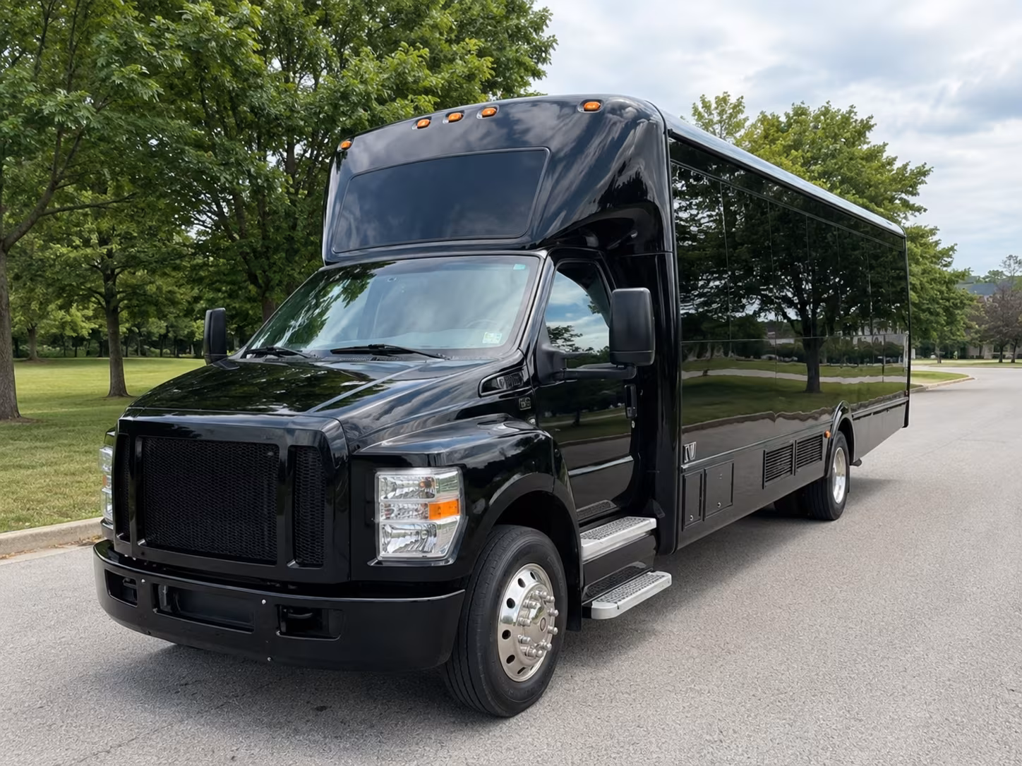 Newark Sporting Event Transportation party bus exterior