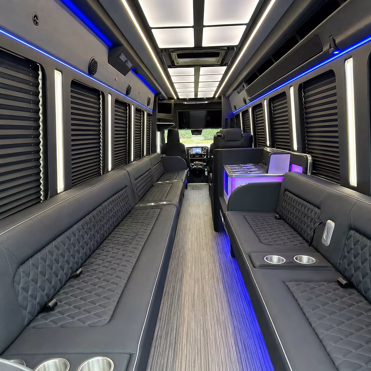 Newark Wedding Transportation party bus interior