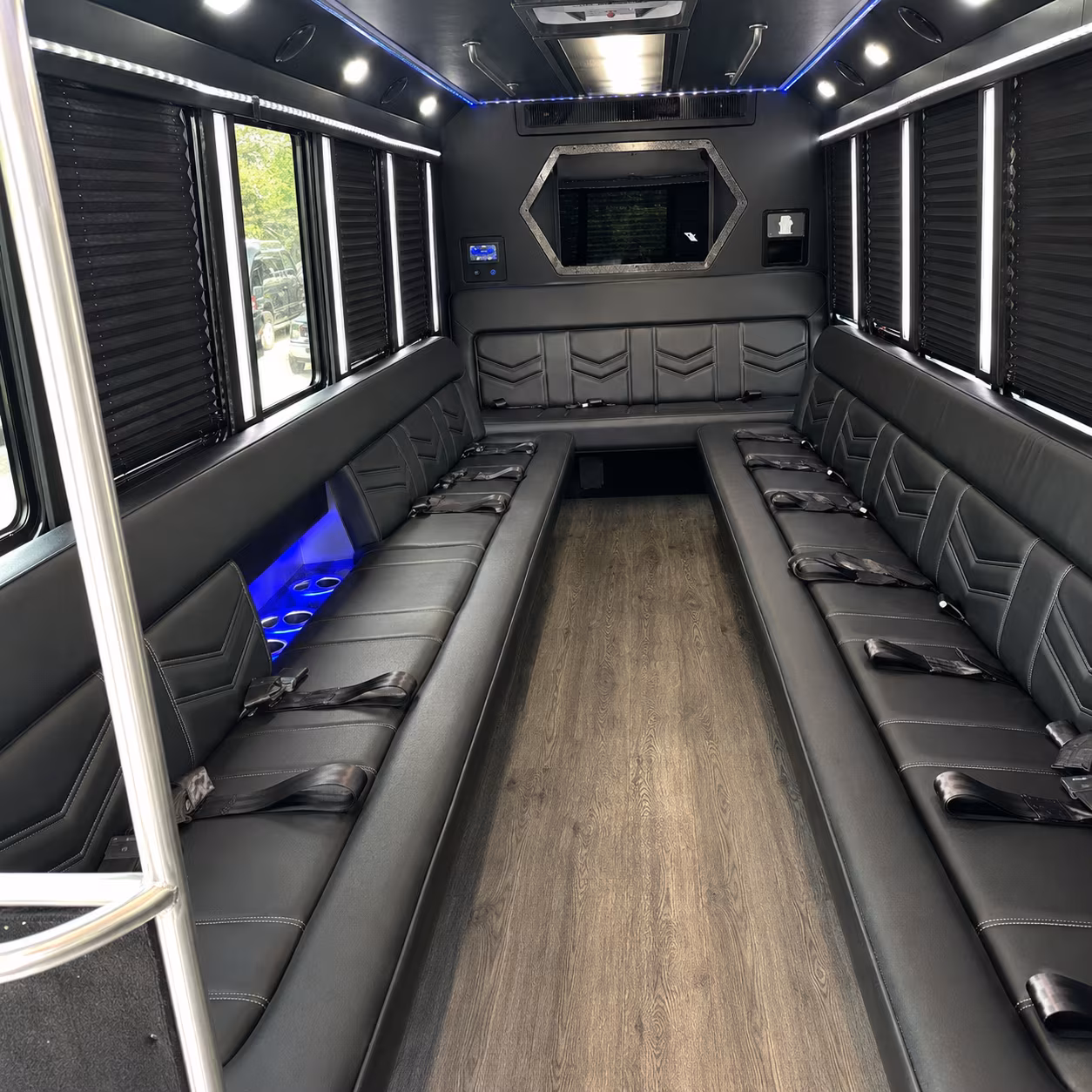 Newark Wedding Transportation party bus interior