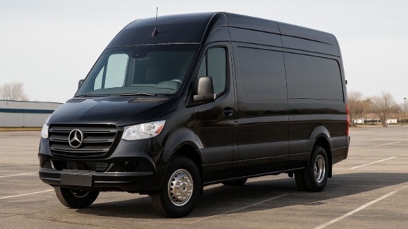 Exterior of Charter Bus Company Bloomfield's 14 Passenger Sprinter Limousine in Bloomfield