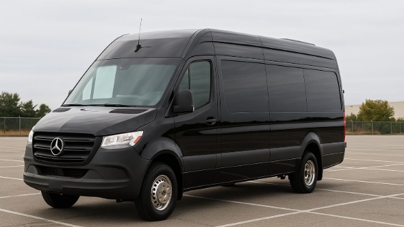 Exterior of Charter Bus Company East Orange's 14 Passenger Sprinter Limousine in East Orange