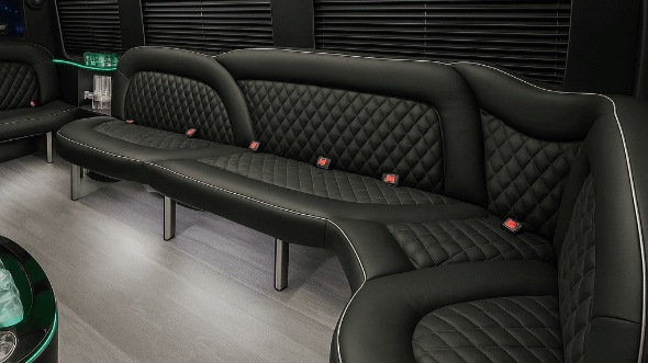 Interior of Newark Party Bus Company's 14 Passenger Sprinter Limousine in Newark