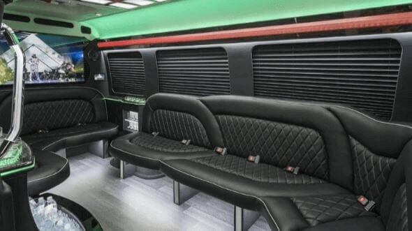 Interior of Charter Bus Company Passaic's 15 Passenger Party Bus in Passaic