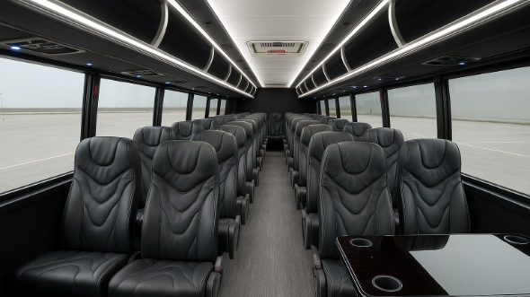 Interior of Charter Bus Company Newark's 25 Passenger Mini Bus in Newark