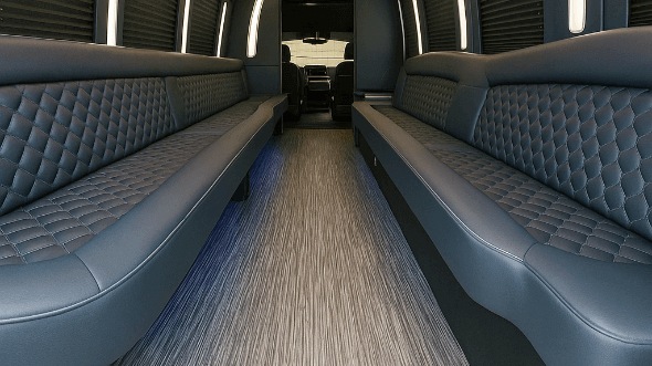 Interior of Charter Bus Company Bayonne's 25 Passenger Party Bus in Bayonne