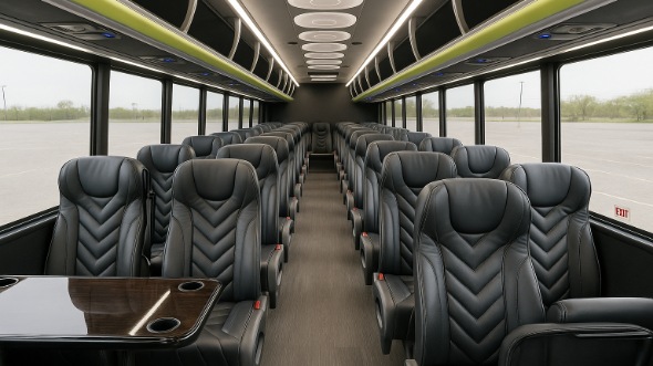 Interior of Charter Bus Company Newark's 28 Passenger Minibus in Newark