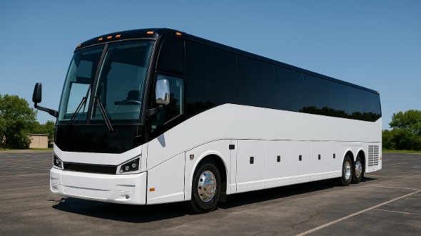 Exterior of Charter Bus Company Elizabeth's 40 Passenger Party Bus in Elizabeth