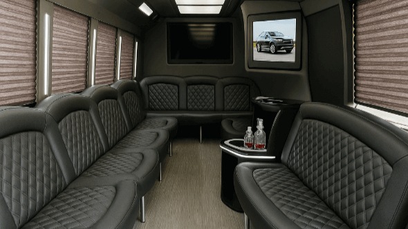 40 passenger party bus interior