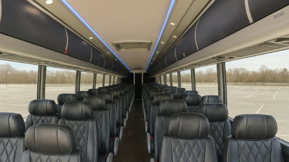 Interior of Charter Bus Company Newark's 46 Passenger Charter Bus in Newark