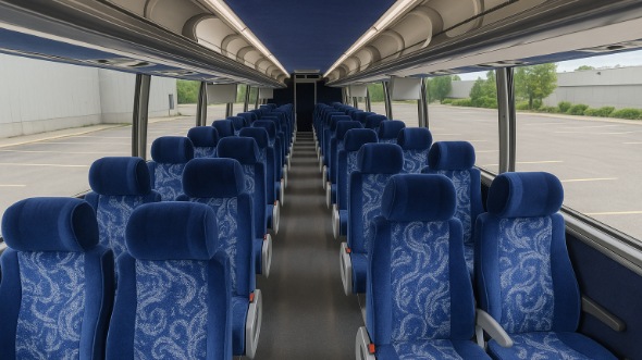Interior of Charter Bus Company Newark's 47 Passenger Charter Bus in Newark