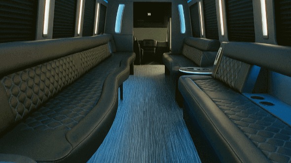 Interior of Newark Party Bus Company's 50 Passenger Party Bus in Newark