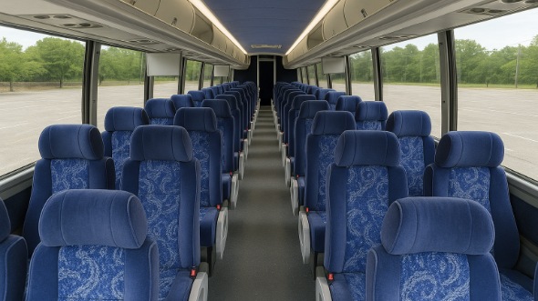 Interior of Charter Bus Company Newark's 51 Passenger Charter Bus in Newark