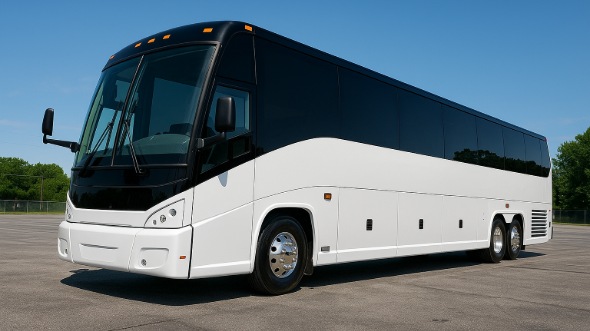 Exterior of Charter Bus Company Newark's 54 Passenger Charter Bus in Newark