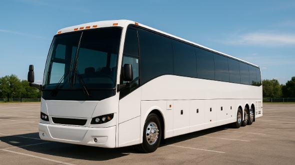 Exterior of Charter Bus Company Newark's 55 Passenger Charter Bus in Newark