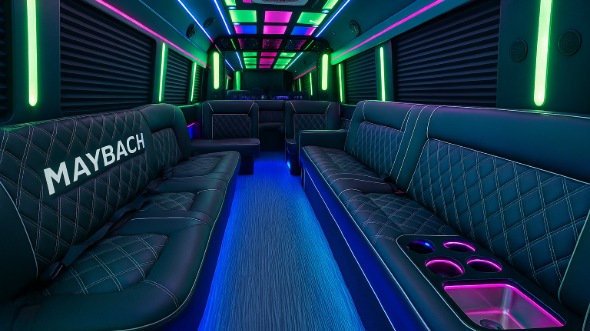newark 40 passenger party bus interior